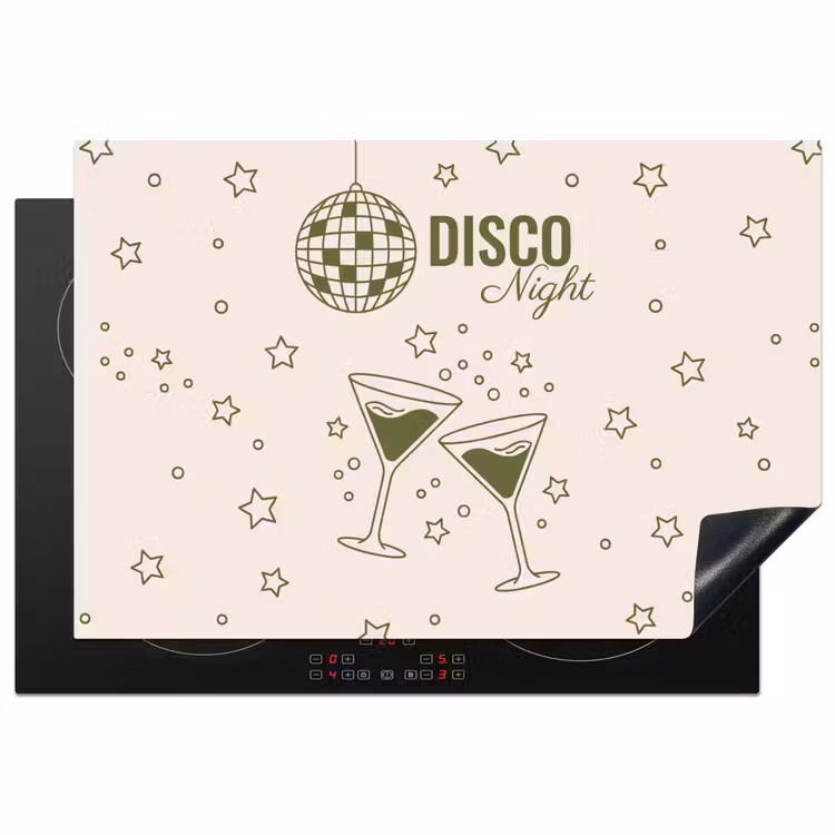 Feest - Disco - Drank - Illustratie - Groen Inductie beschermer vinyl 3mm klein -3d