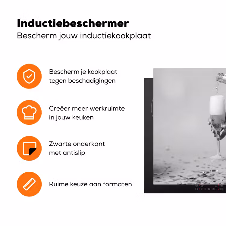 Feestelijk - Champagne - Discobal Inductie beschermer vinyl 3mm klein -zzzzzzz-td-ups