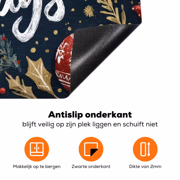 Feestelijk - Kerstgroet - Kleurrijk Inductie beschermer vinyl 3mm klein -zzzzzzz-td-onderkant