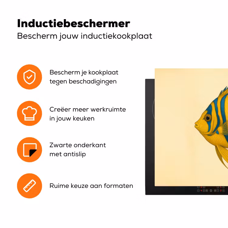 Felgeel - Vis - Strepen - Vinnen Inductie beschermer vinyl 3mm klein -zzzzzzz-td-ups