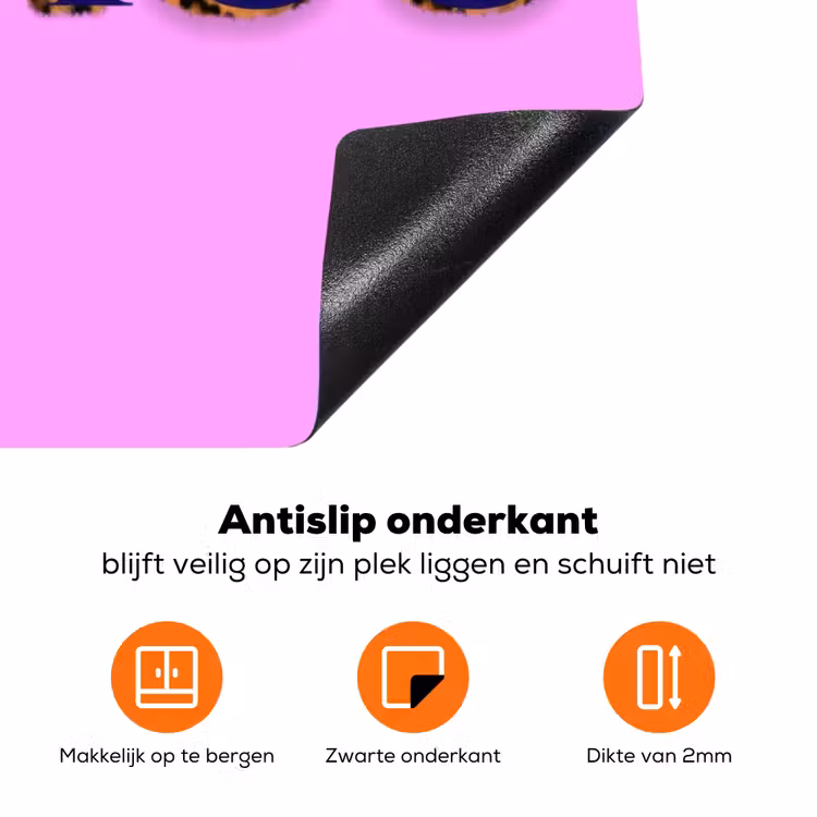 Felroze - Badass - Panterprint - Schaduw Inductie beschermer vinyl 3mm klein -zzzzzzz-td-onderkant
