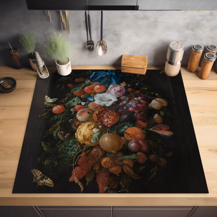 Festoen van vruchten en bloemen - Schilderij van Jan Davidsz. de Heem Inductie beschermer vinyl 3mm middel -sfeer5