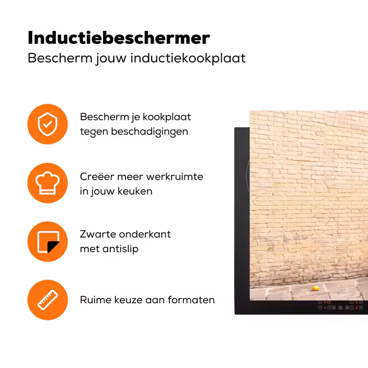 Fiets - Mand - Eten - Geel - Zomer Inductie beschermer vinyl 3mm klein -zzzzzzz-td-ups