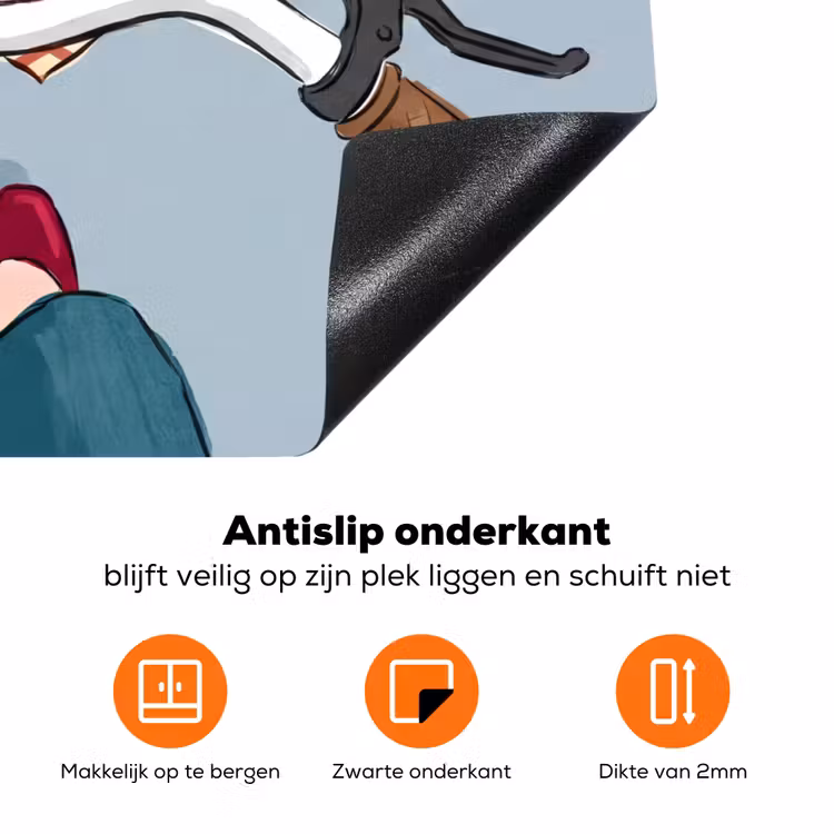 Fiets - Picknick - Zomer - Illustratie Inductie beschermer vinyl 3mm klein -zzzzzzz-td-onderkant