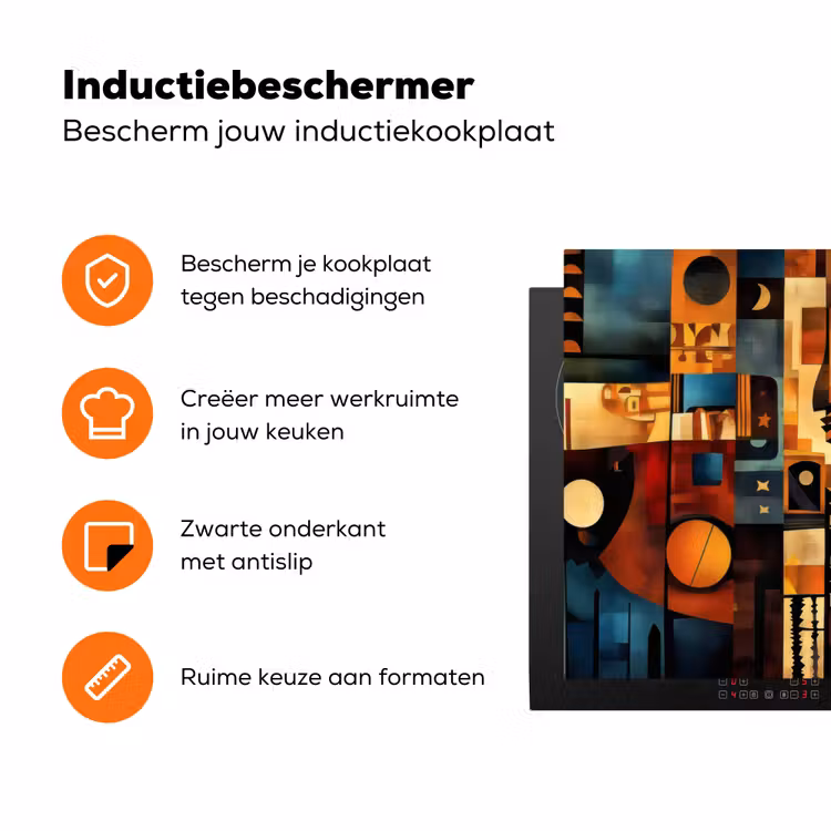 Figuren - Abstract - Symbolen Inductie beschermer vinyl 3mm klein -zzzzzzz-td-ups
