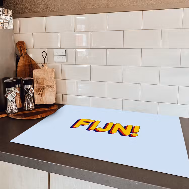 Fijn - Geel - Oranje Inductie beschermer vinyl 3mm klein -sfeer3