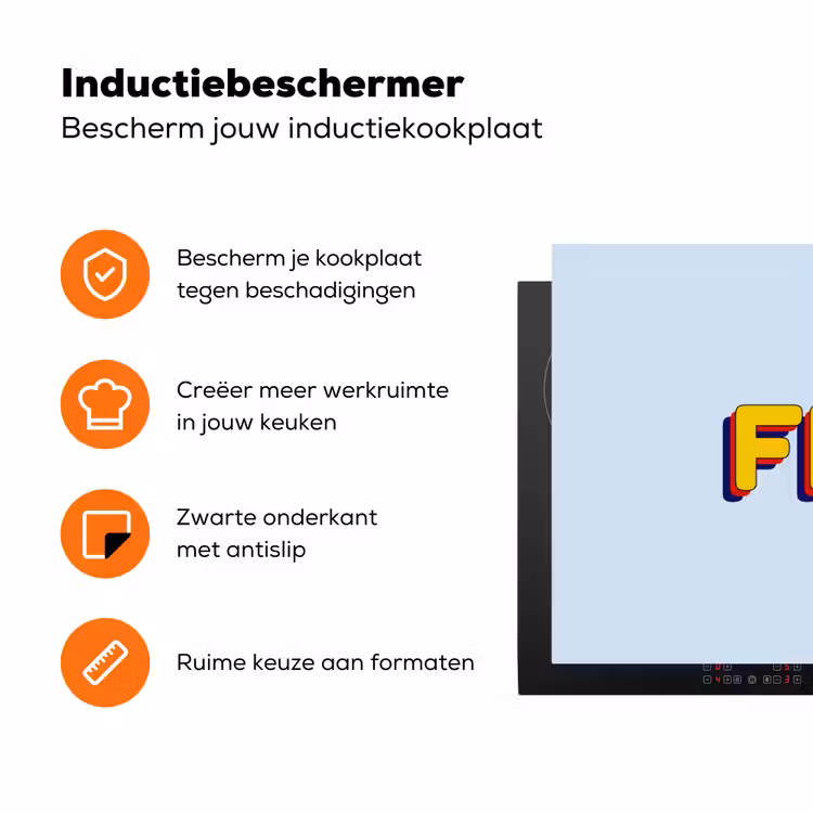 Fijn - Geel - Oranje Inductie beschermer vinyl 3mm klein -zzzzzzz-td-ups