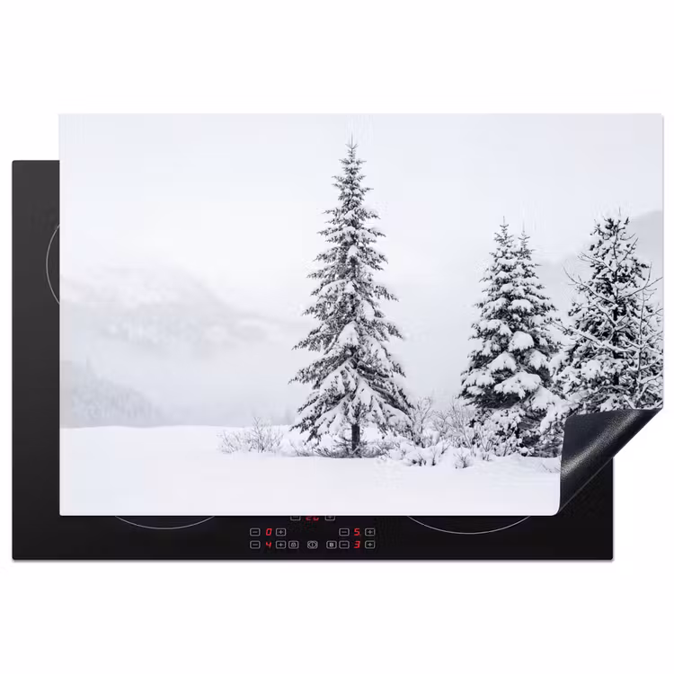 Fijnsparren - Sneeuw - Winter - Landschap - Stilte Inductie beschermer vinyl 3mm klein -3d