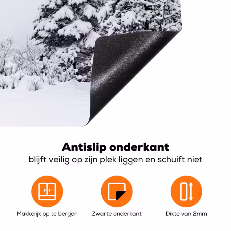 Fijnsparren - Sneeuw - Winter - Landschap - Stilte Inductie beschermer vinyl 3mm klein -zzzzzzz-td-onderkant