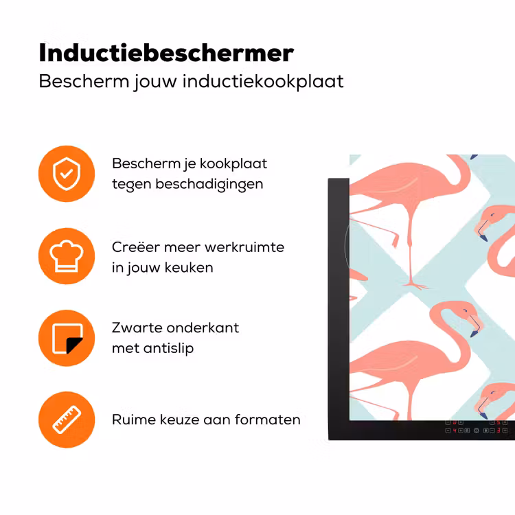 Flamingo - Mintgroen - Ruit Inductie beschermer vinyl 3mm klein 276 -zzzzzzz-td-ups