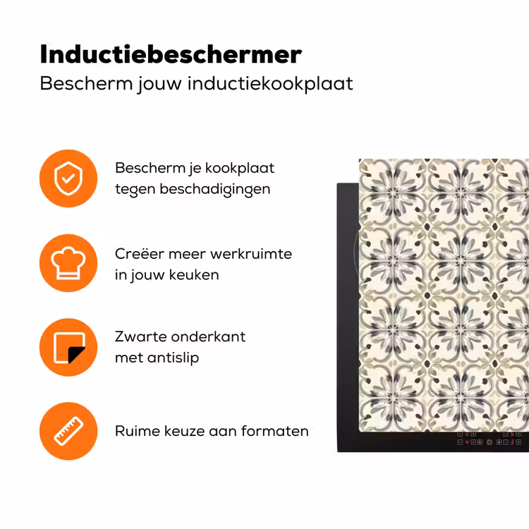 Floraal - Patroon - Kleurrijk Inductie beschermer vinyl 3mm klein 276 -zzzzzzz-td-ups