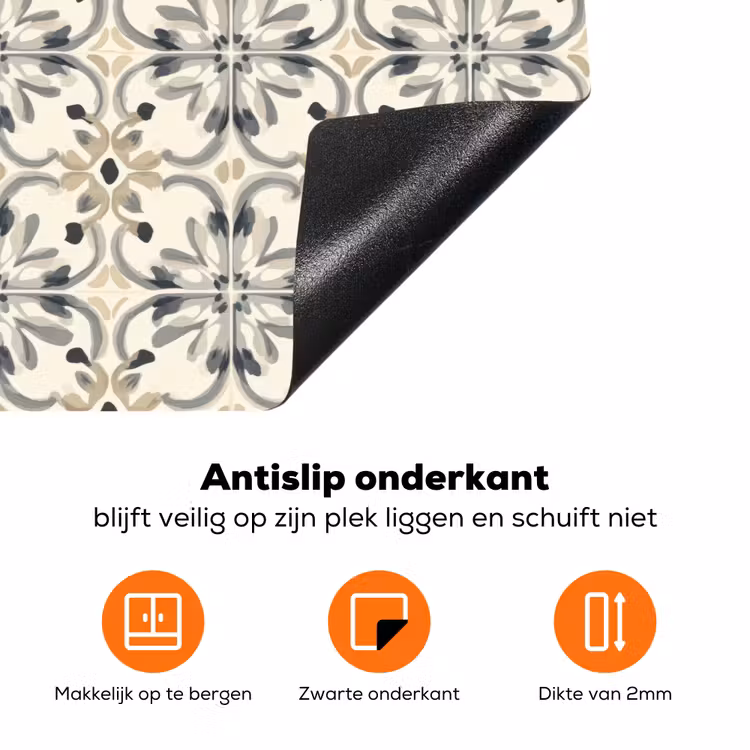 Floraal - Patroon - Kleurrijk Inductie beschermer vinyl 3mm klein 276 -zzzzzzz-td-onderkant