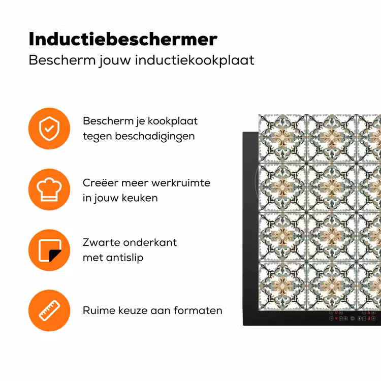Floraal - Verweerd - Keurrijk Inductie beschermer vinyl 3mm klein 276 -zzzzzzz-td-ups