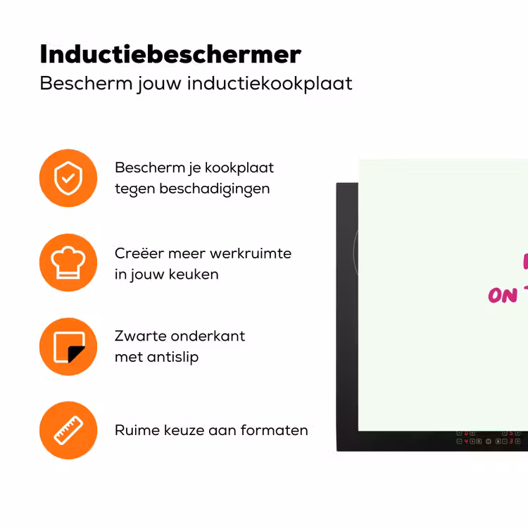 Focus - Beige - Roze - Smiley Inductie beschermer vinyl 3mm klein -zzzzzzz-td-ups