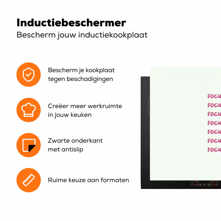 Focus on the good - Roze Inductie beschermer vinyl 3mm klein -zzzzzzz-td-ups