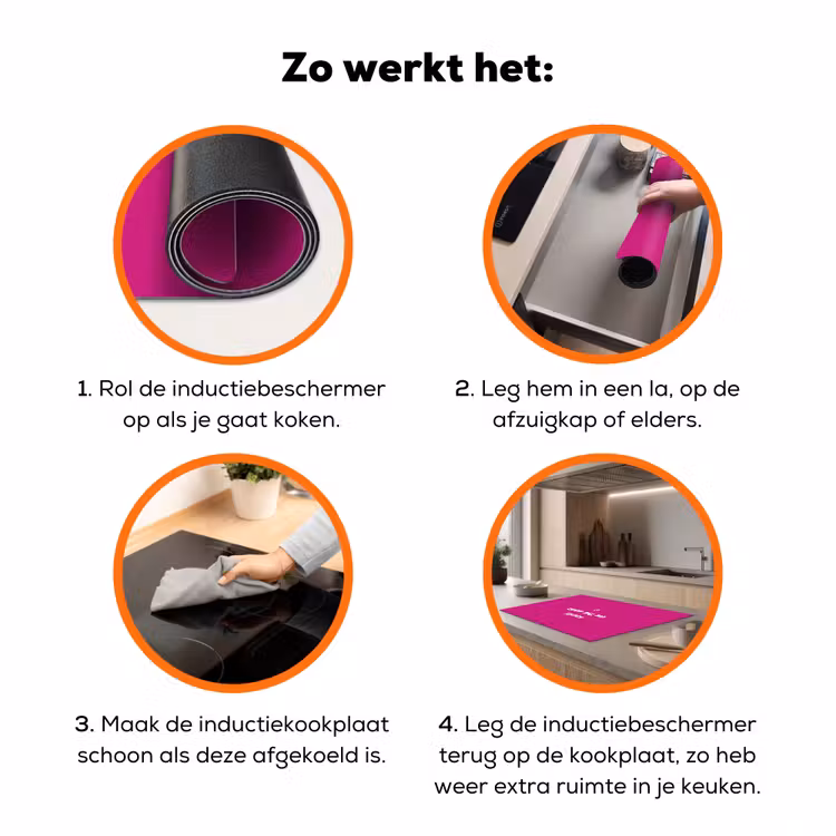 Focus - Smiley - Roze Inductie beschermer vinyl 3mm klein -zzzzzzz-td-werking