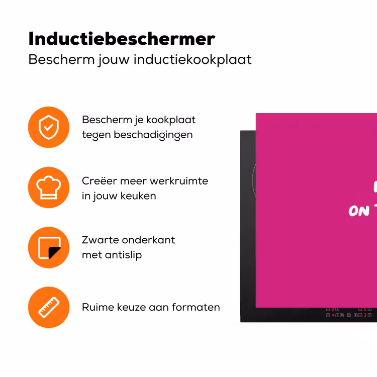 Focus - Smiley - Roze Inductie beschermer vinyl 3mm klein -zzzzzzz-td-ups