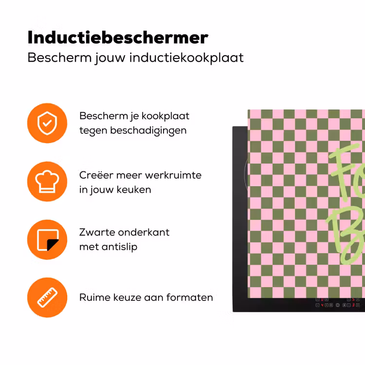 Focus - Vakken - Roze Inductie beschermer vinyl 3mm klein -zzzzzzz-td-ups