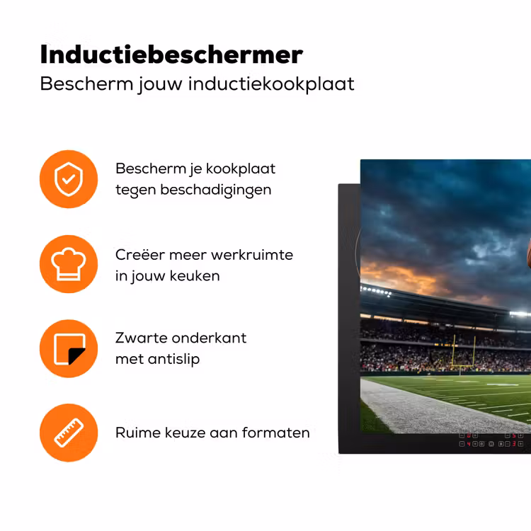 Football - Bal - Stadion - Sport Inductie beschermer vinyl 3mm klein -zzzzzzz-td-ups