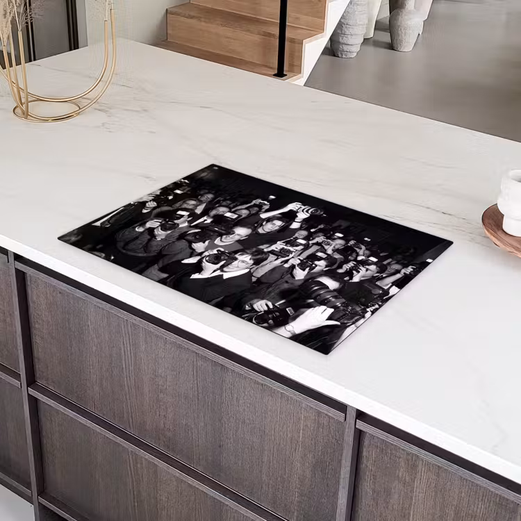 Fotografen - Menigte - Flitsers - Journalistiek Inductie beschermer vinyl 3mm klein -sfeer8