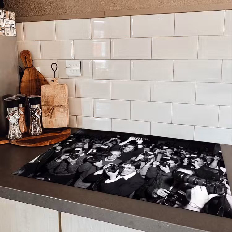 Fotografen - Menigte - Flitsers - Journalistiek Inductie beschermer vinyl 3mm klein -sfeer3