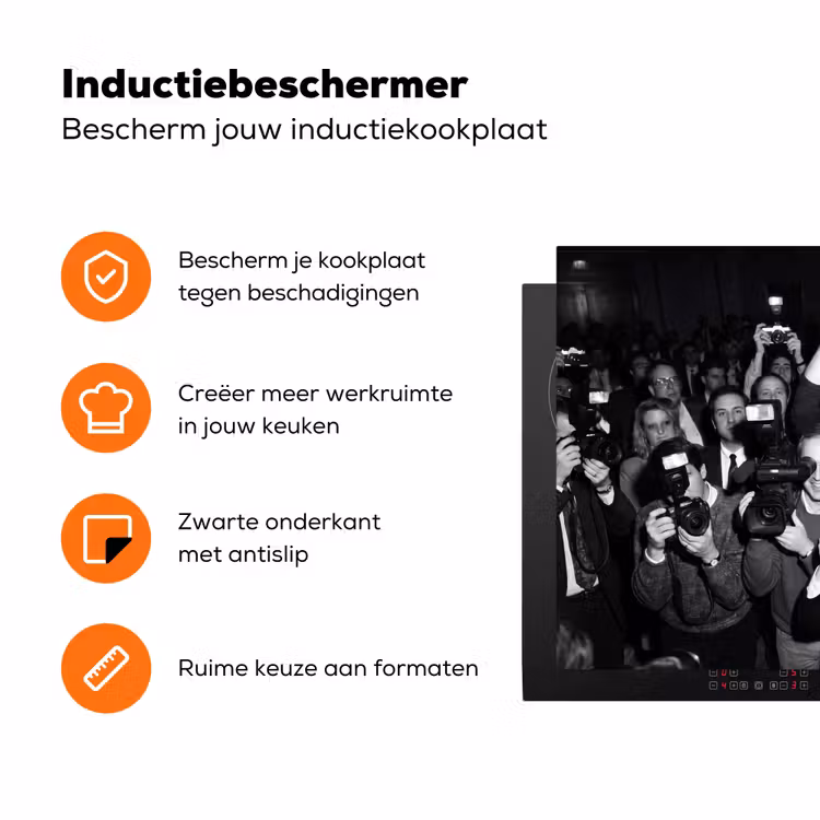 Fotografen - Menigte - Flitsers - Journalistiek Inductie beschermer vinyl 3mm klein -zzzzzzz-td-ups