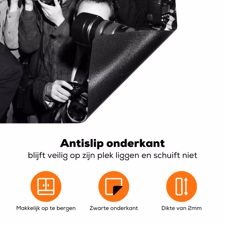 Fotografen - Menigte - Flitsers - Journalistiek Inductie beschermer vinyl 3mm klein -zzzzzzz-td-onderkant