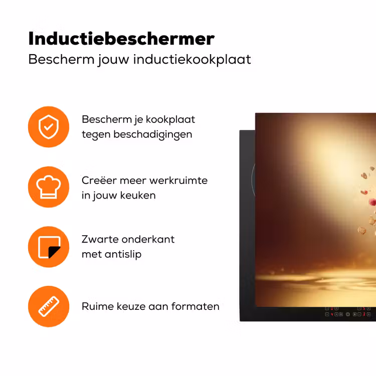 Framboos - Smoothie - Drinken - Roze Inductie beschermer vinyl 3mm klein -zzzzzzz-td-ups