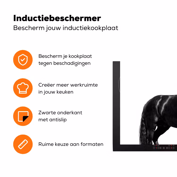 Fries - Hengst - Modern Inductie beschermer vinyl 3mm klein -zzzzzzz-td-ups