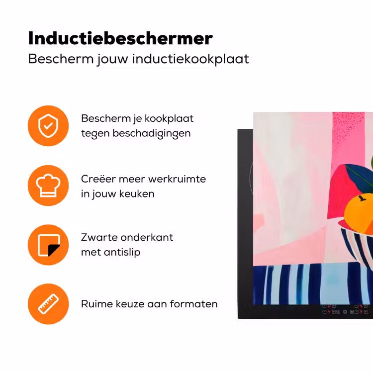 Fruit - Abstracte achtergrond - Roze Inductie beschermer vinyl 3mm klein -zzzzzzz-td-ups