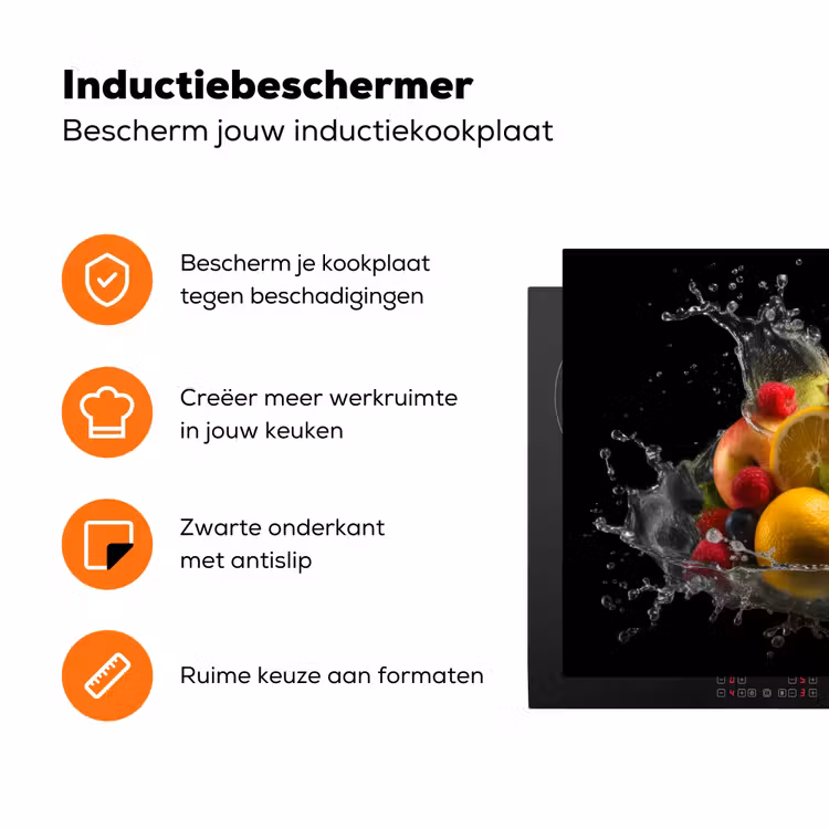Fruit - Appel - Sinaasappel - Rode vruchten - Water Inductie beschermer vinyl 3mm klein -zzzzzzz-td-ups