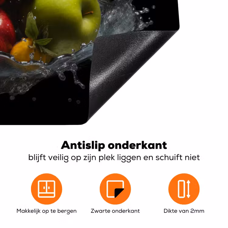 Fruit - Appel - Sinaasappel - Rode vruchten - Water Inductie beschermer vinyl 3mm klein -zzzzzzz-td-onderkant