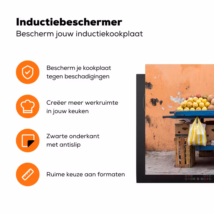 Inductiebeschermer - Fruit - Kar - Straat - Fruit - Kar - Straat Inductie beschermer vinyl 3mm klein