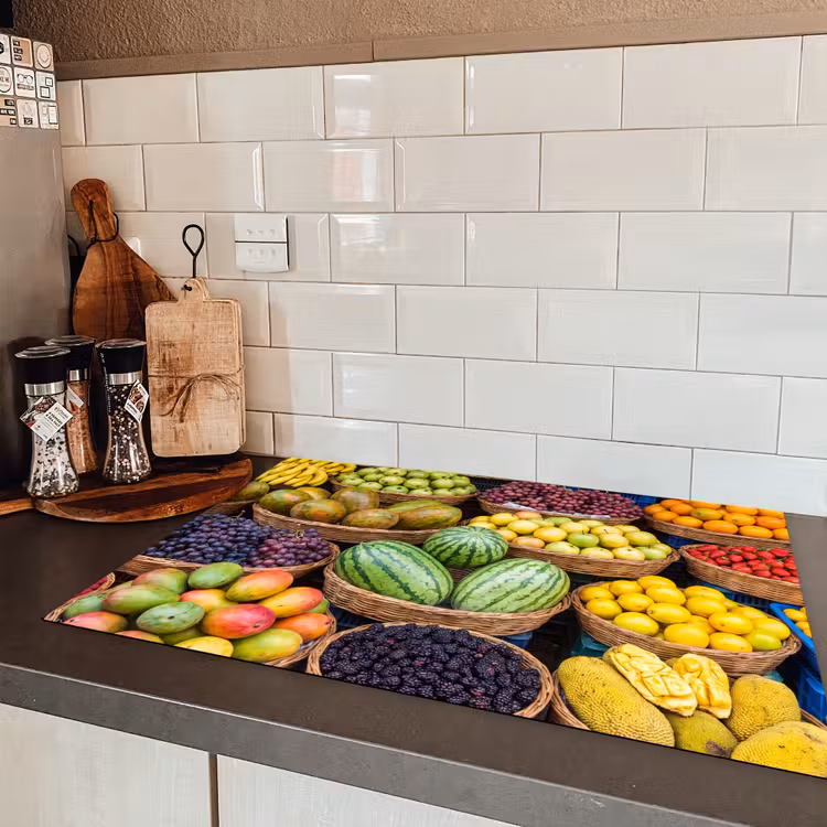 Inductiebeschermer - Fruit - Markt - Kleurrijk - Fruit - Markt - Kleurrijk Inductie beschermer vinyl 3mm klein