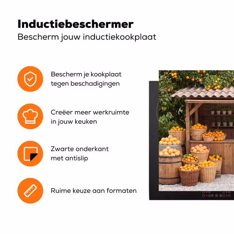 Inductiebeschermer - Fruit - Markt - Landelijk - Fruit - Markt - Landelijk Inductie beschermer vinyl 3mm klein