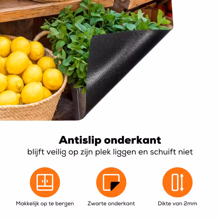 Inductiebeschermer - Fruit - Markt - Vers - Fruit - Markt - Vers Inductie beschermer vinyl 3mm klein
