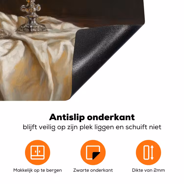 Fruit -  Stilleven - Wijn - Kaars Inductie beschermer vinyl 3mm klein -zzzzzzz-td-onderkant