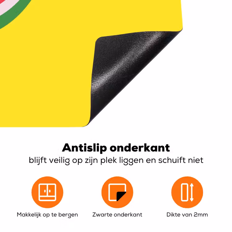 Fruit - Watermeloen - Geel Inductie beschermer vinyl 3mm klein -zzzzzzz-td-onderkant