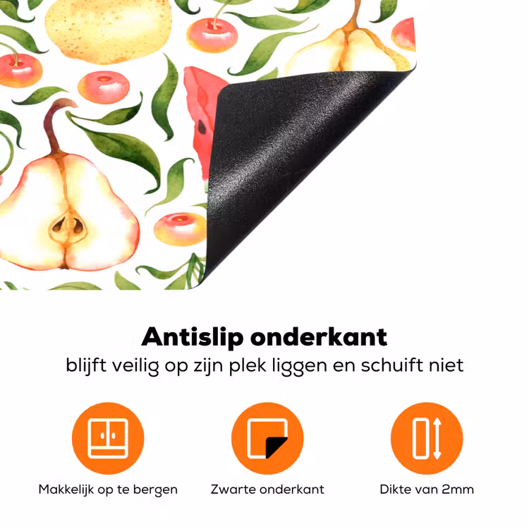 Fruit - Watermeloen - Kersen - Peer Inductie beschermer vinyl 3mm klein 276 -zzzzzzz-td-onderkant