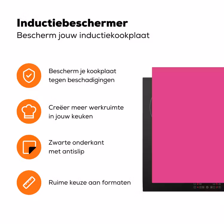 Fuchsia - Neon - Kleuren Inductie beschermer vinyl 3mm klein 276 -zzzzzzz-td-ups