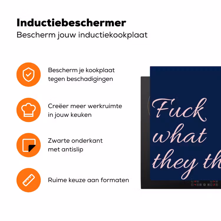Fuck what they think - Blauw - Cursief Inductie beschermer vinyl 3mm klein -zzzzzzz-td-ups