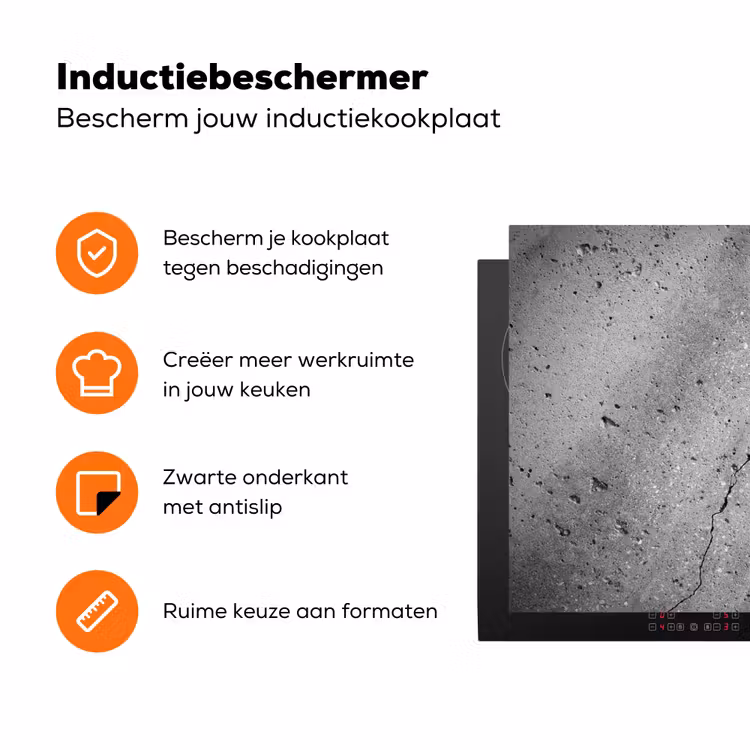 Gebarsten Geschiedenis Inductie beschermer vinyl 3mm klein -zzzzzzz-td-ups