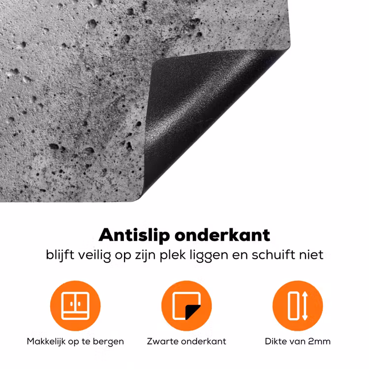 Gebarsten Geschiedenis Inductie beschermer vinyl 3mm klein -zzzzzzz-td-onderkant