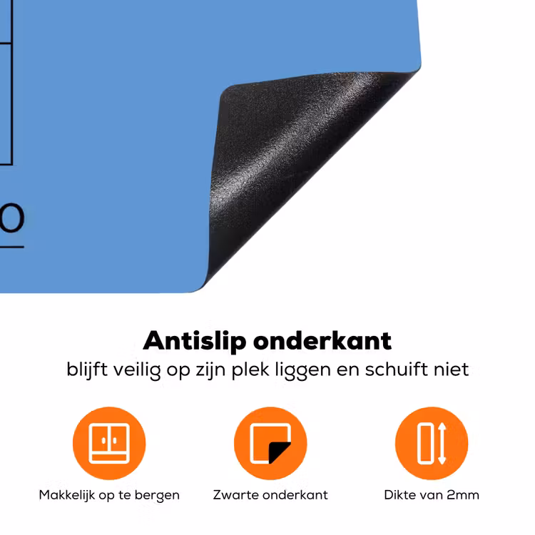 Gebouw - San Marino - Architectuur - Lijntekening - Blauw Inductie beschermer vinyl 3mm klein -zzzzzzz-td-onderkant