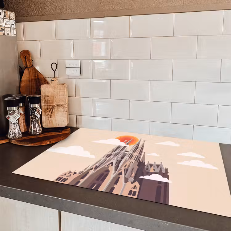 Gebouw - Torens - Architectuur - Abstract - Zonsondergang Inductie beschermer vinyl 3mm klein -sfeer3