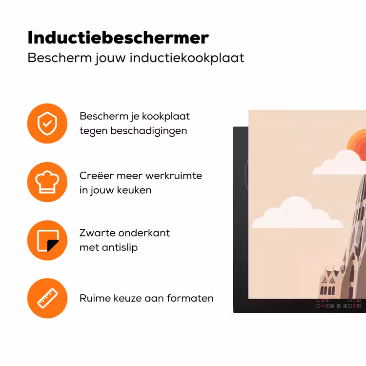 Gebouw - Torens - Architectuur - Abstract - Zonsondergang Inductie beschermer vinyl 3mm klein -zzzzzzz-td-ups