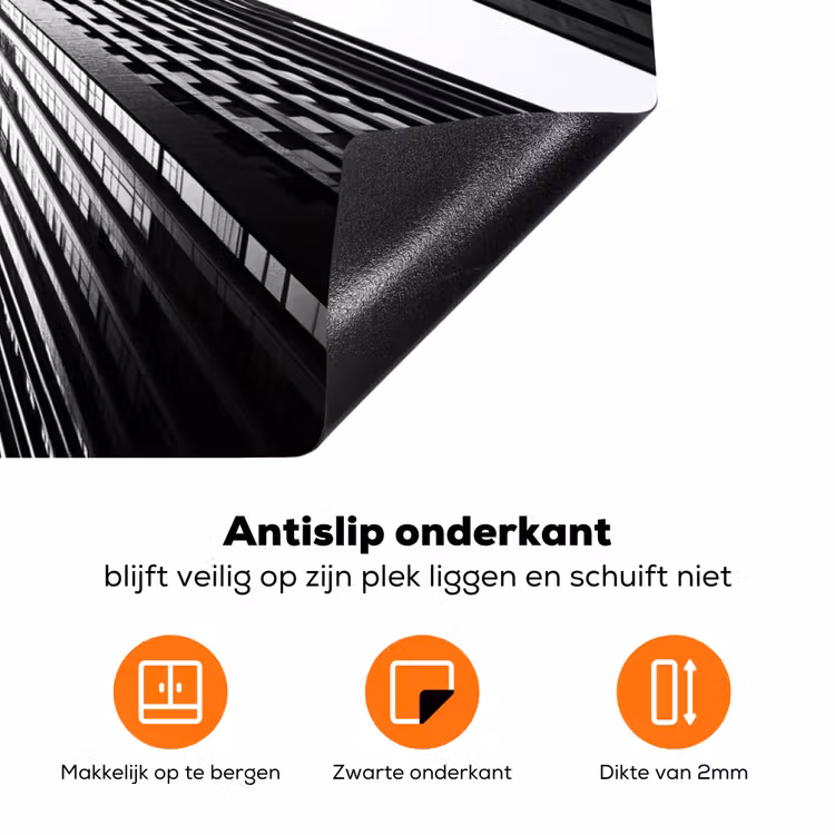 Gebouwen - Lucht - Zwart Inductie beschermer vinyl 3mm klein -zzzzzzz-td-onderkant