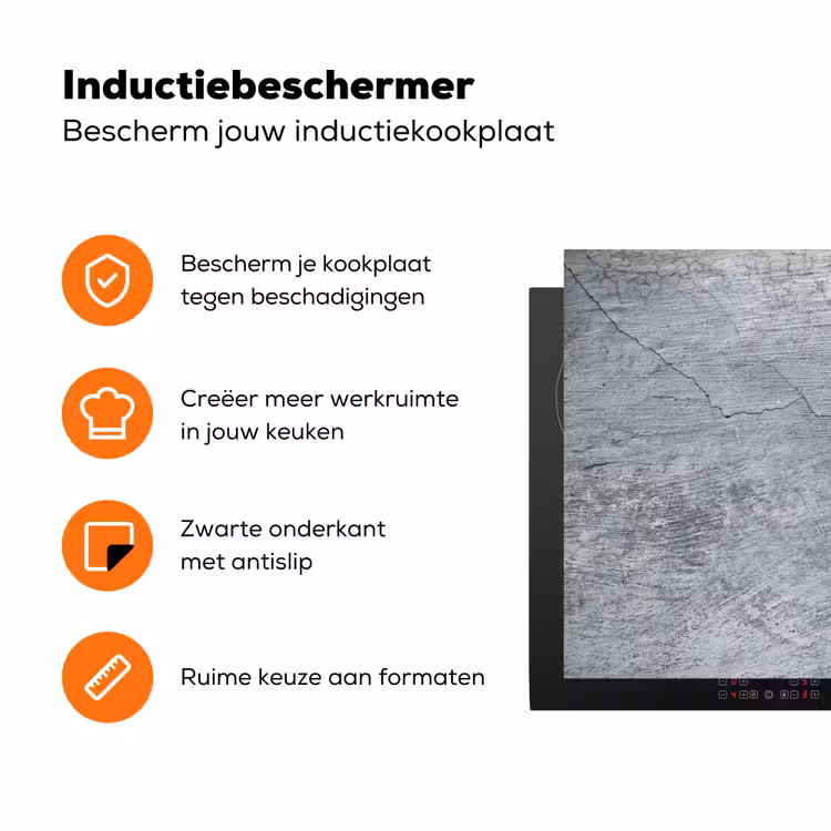 Gebroken Geschiedenis Inductie beschermer vinyl 3mm klein -zzzzzzz-td-ups