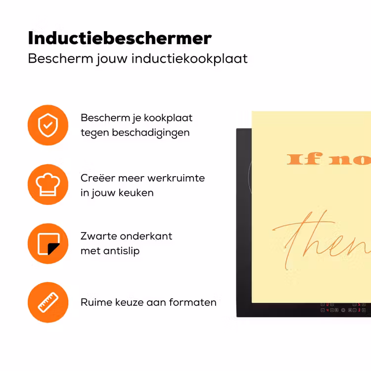Geel - Oranje - if not now then when Inductie beschermer vinyl 3mm klein -zzzzzzz-td-ups