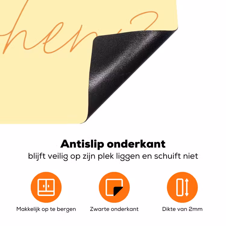 Geel - Oranje - if not now then when Inductie beschermer vinyl 3mm klein -zzzzzzz-td-onderkant
